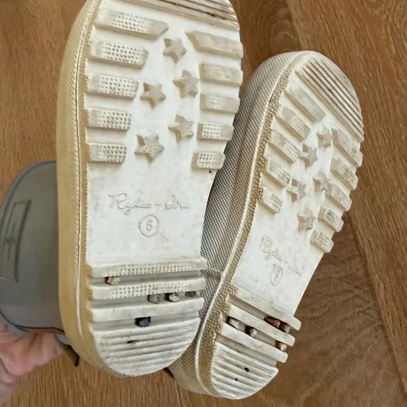 Rylee + Cru Kids Light Blue Rain Boots with Cream Sole - Picture 2 of 4